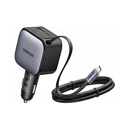 UGREEN Nexode EC603 90W 3-in-1 Car Charger KFZ-Ladegeraet 1x USB-C 1x USB-A 1x ausziehbares USB-C-Kabel 70cm QC 3.0 PD 3.0