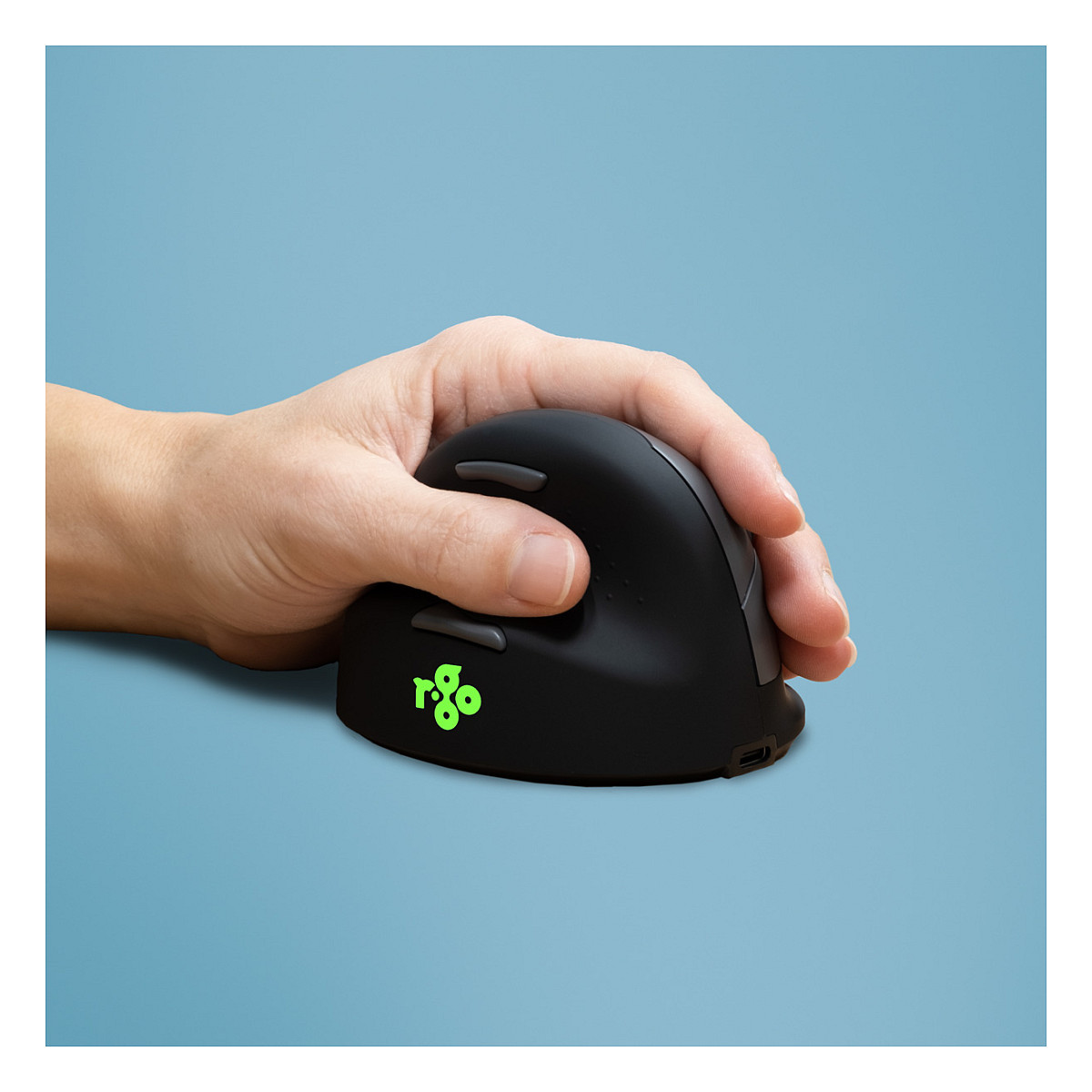 R-Go Maus HE ergonomisch links Bluetooth groß schw./silb
