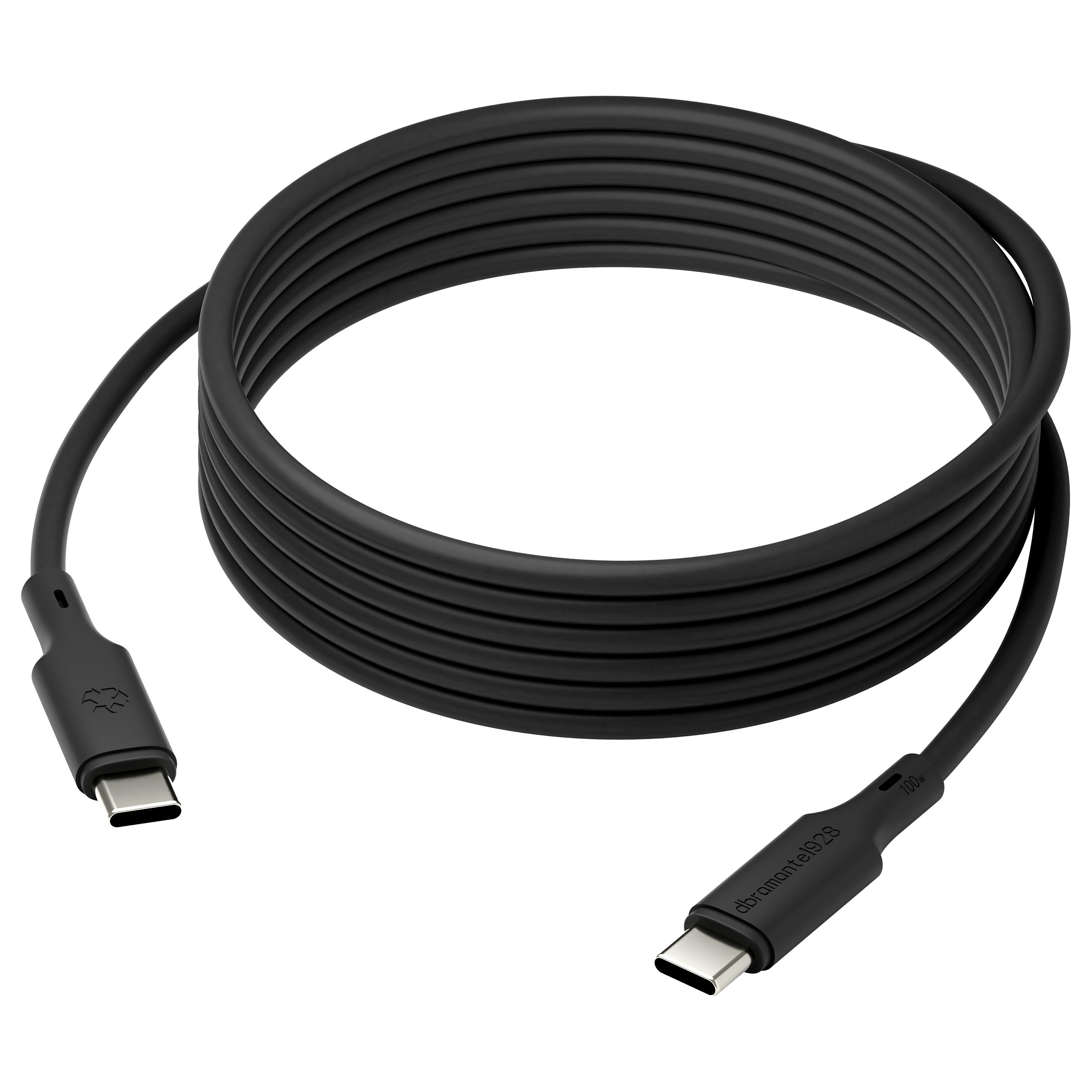 dbramante1928 IT - USB-Kabel - 24 pin USB-C (M) zu 24 pin USB-C (M) - 3 m - USB-Stromversorgung (100 W) - Schwarz