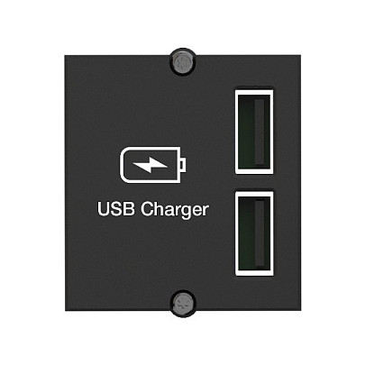 BACHMANN USB A/A 15W Doppelcharger , 2x Typ A 5V/2,4A GST18, schwarz, 0,2 m