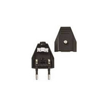 BACHMANN Euroflachstecker schwarz, Schraubanschluss VE 3 Stk. im Polybeutel