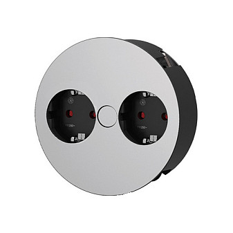 BACHMANN TWIST 2x Schutzkontakt, Aderendhlsen, Schutzkontaktmontagestecker, chrom, 2 m