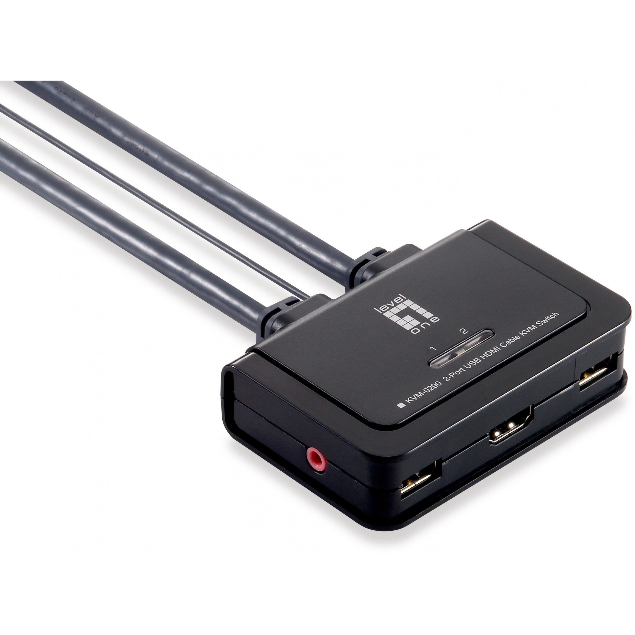 KVM Switch 0290 2-Port Kabel. HDMI. USB. Audio