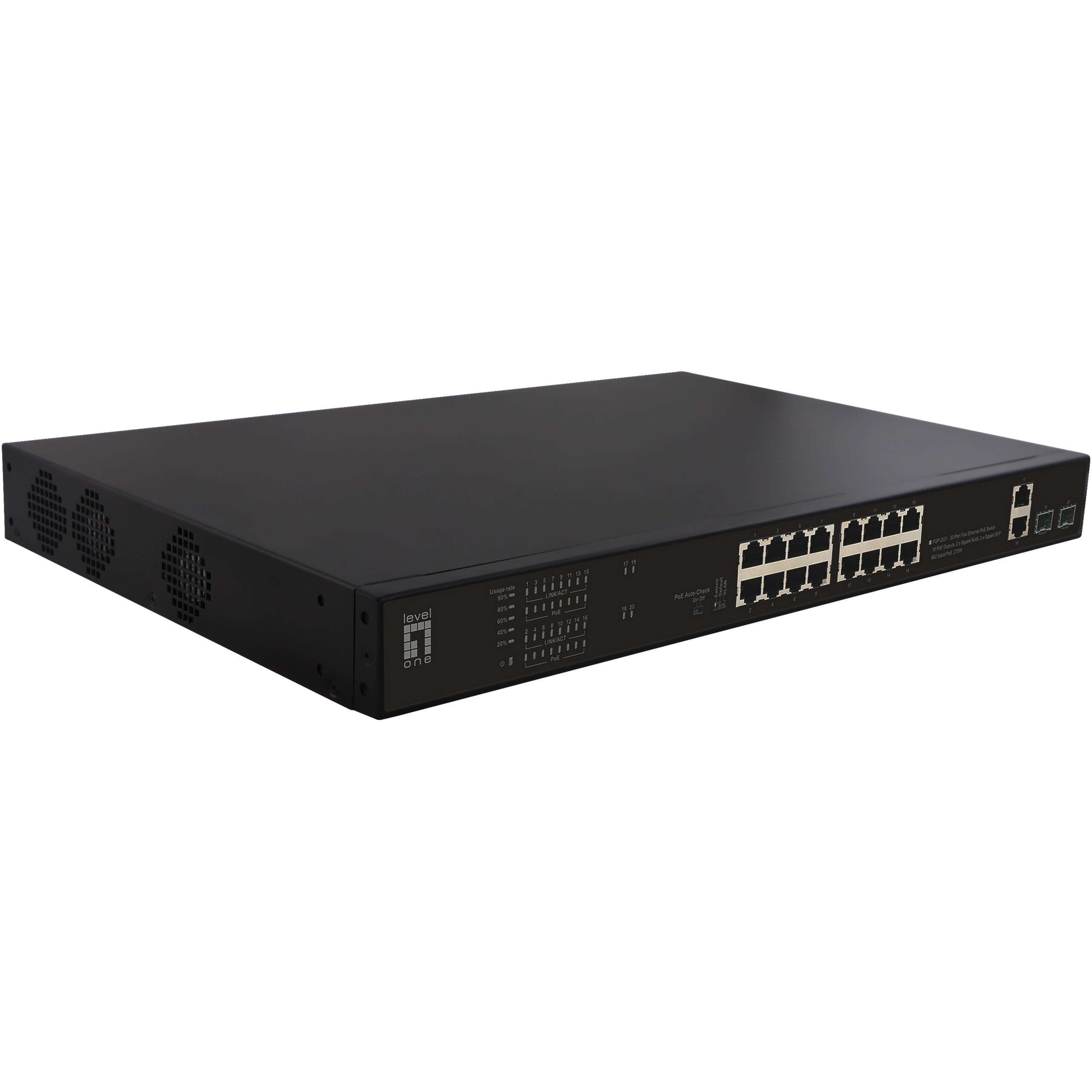 Switch 16x FE FGP-2031 2xGE 2xGSFP 19
