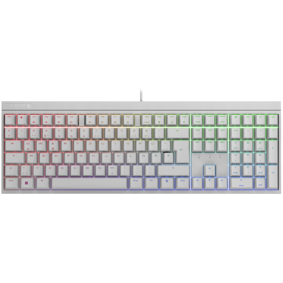 CHERRY TAS MX 2.0S RGB Corded DE-Layout weiß MX BLUE