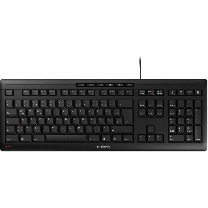 CHERRY TAS STREAM KEYBOARD Corded CS-Layout schwarz