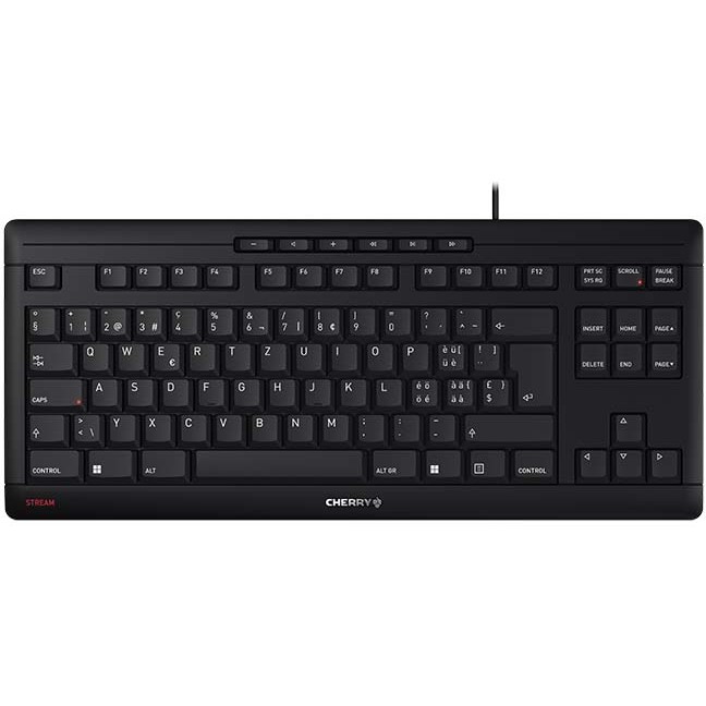 CHERRY TAS STREAM KEYBOARD TKL Corded CH-Layout schwarz