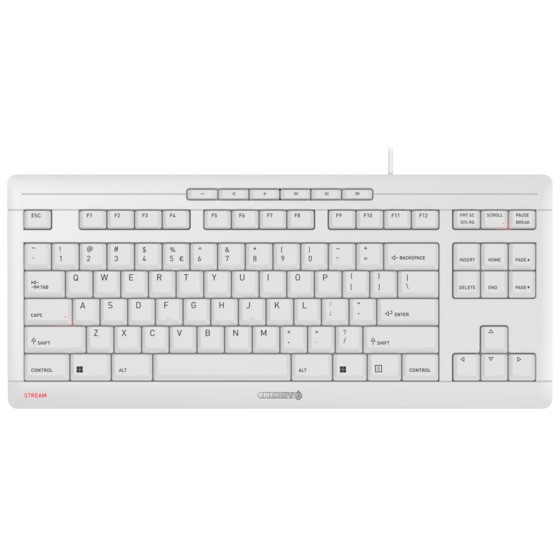 CHERRY TAS STREAM KEYBOARD TKL Corded EU-Layout grau