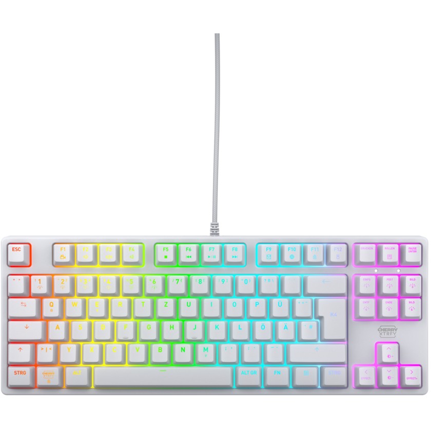CHERRY XTRFY K4V2 TKL keyboard. white