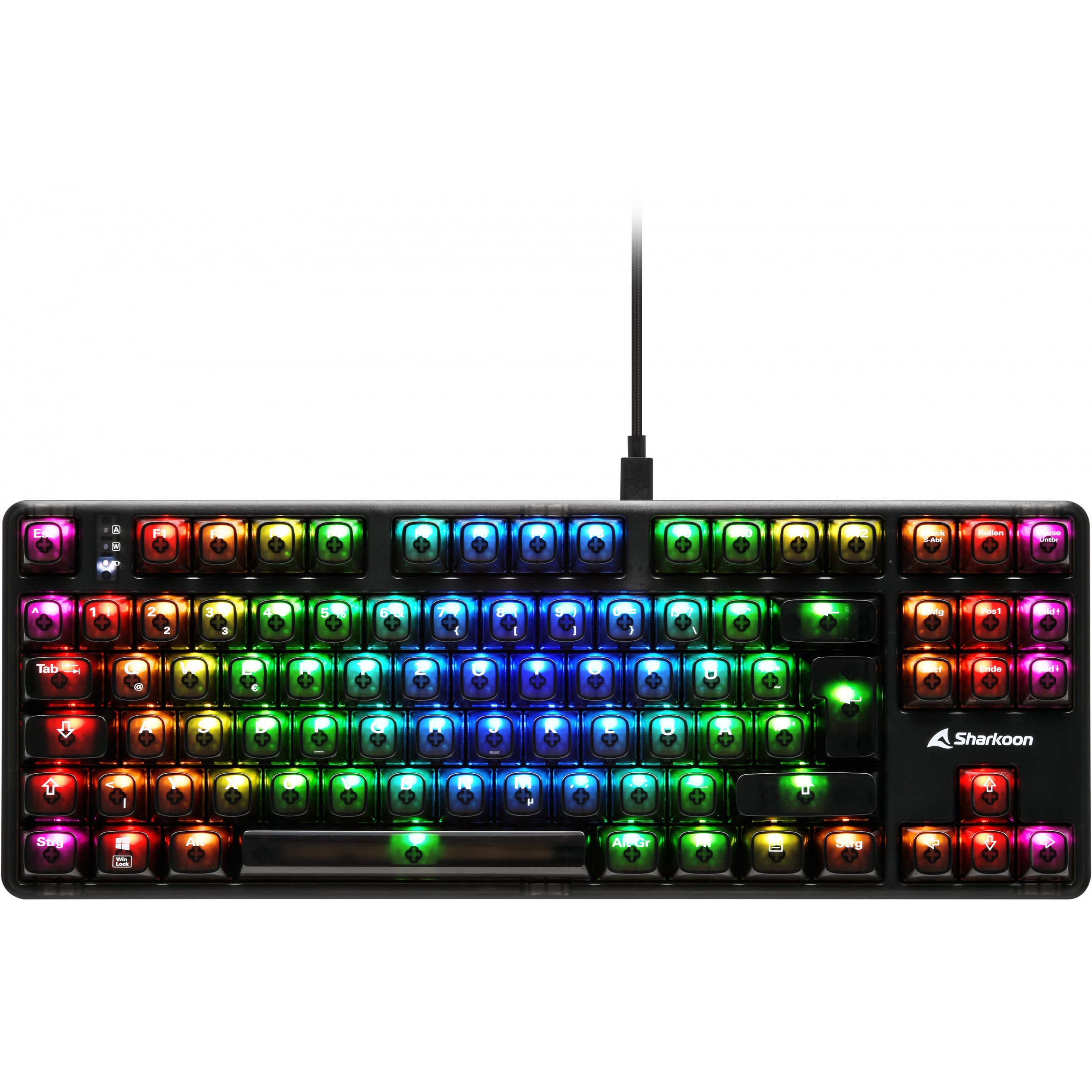 Sharkoon Gaming Tastatur Crystal Shark schwarz DE