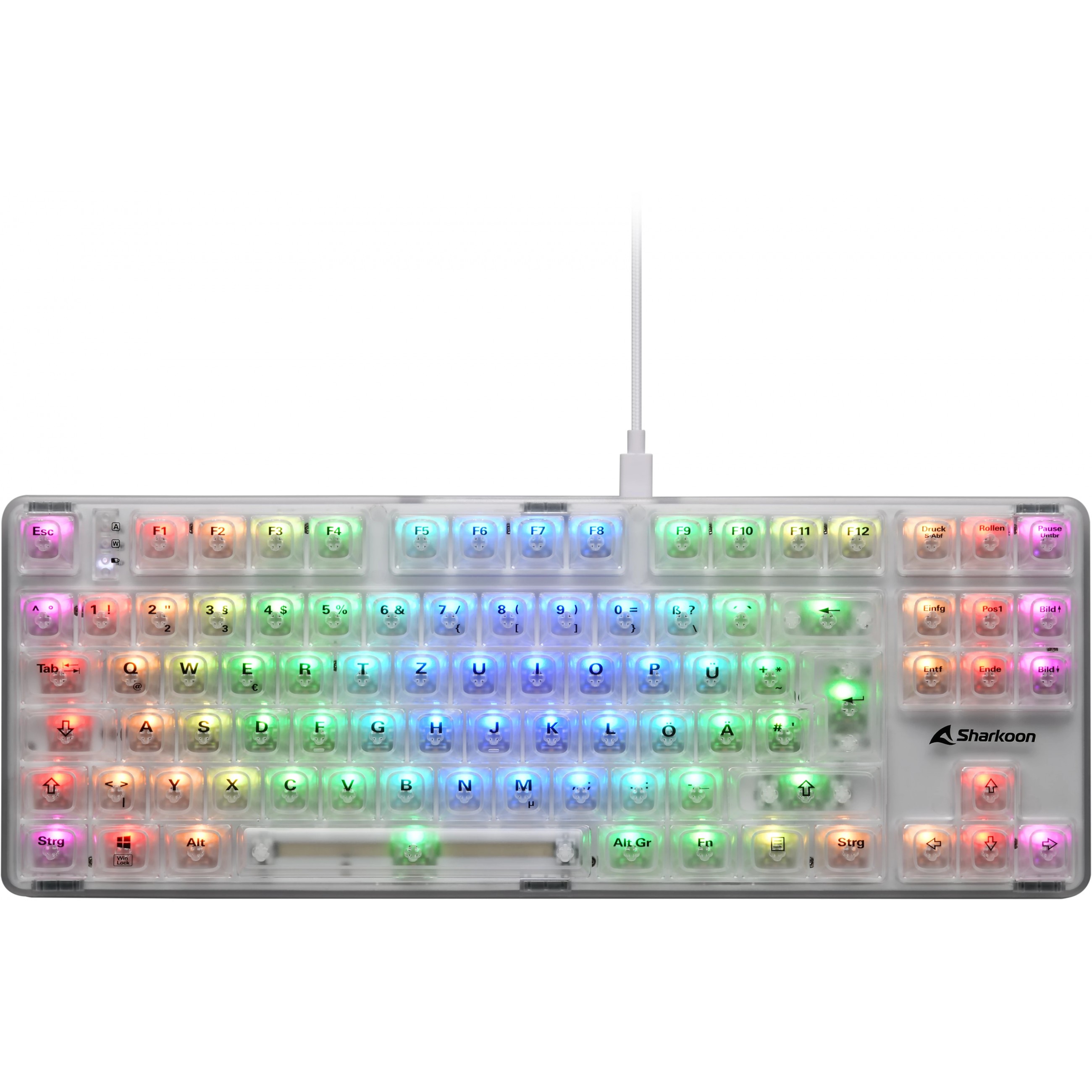 Sharkoon Gaming Tastatur Crystal Shark weiß DE