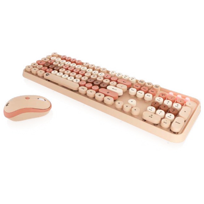 KeySonic Desktop-Set KSKM-8200M-RF (DE) Wireless sand/creme