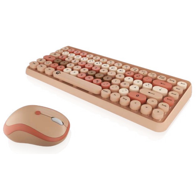 KeySonic Desktop-Set KSKM-5200M-RF (DE) Wireless sand/creme