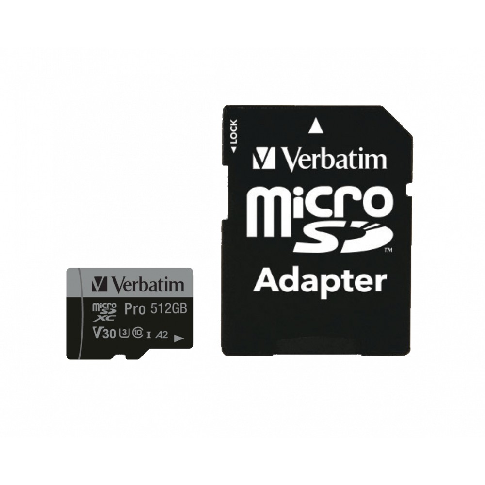 CARD 512GB Verbatim MicroHC Pro Class 10 + Adapter retail