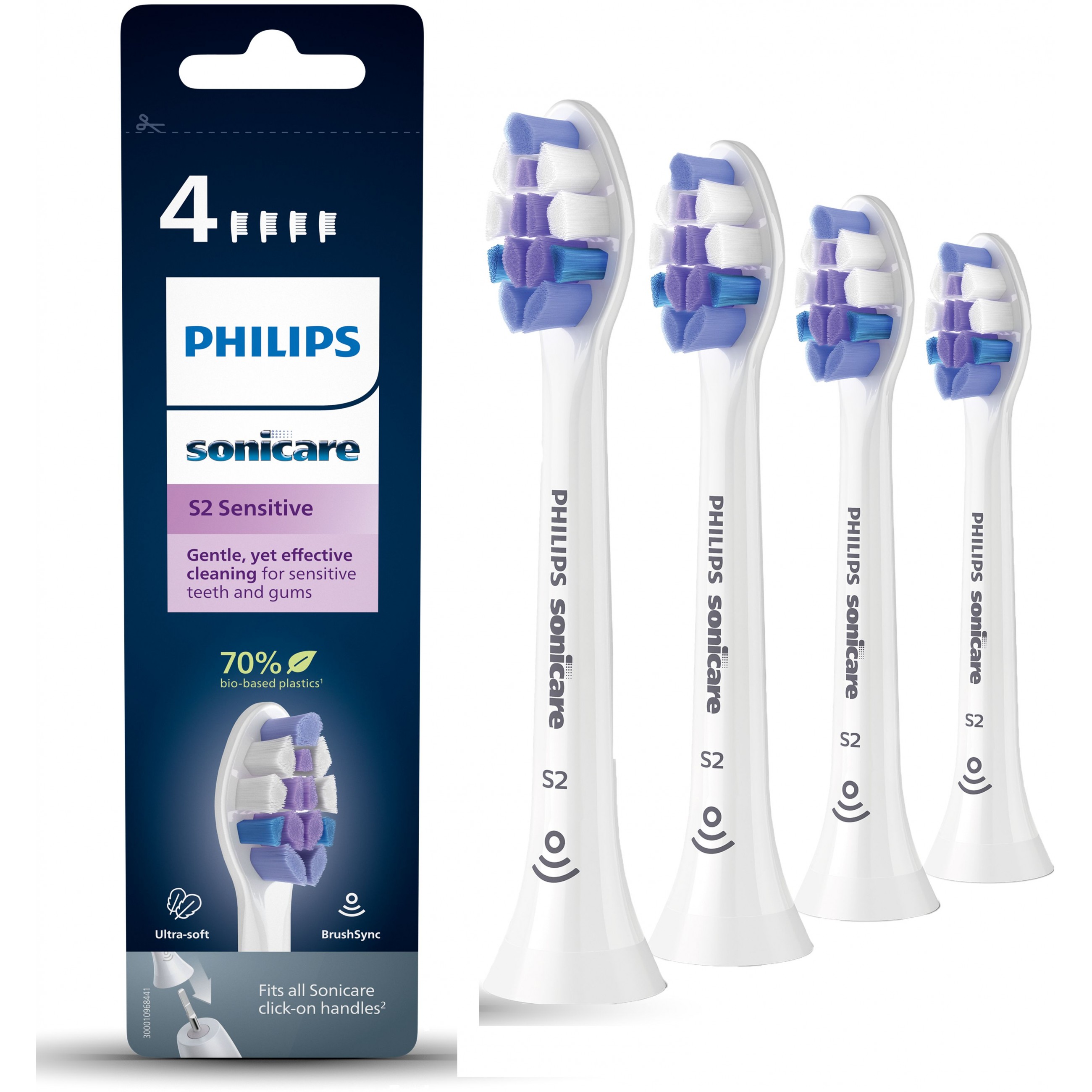 Zahnbürste Zubehör Sonicare Sensitive S2 - weiß - 4er