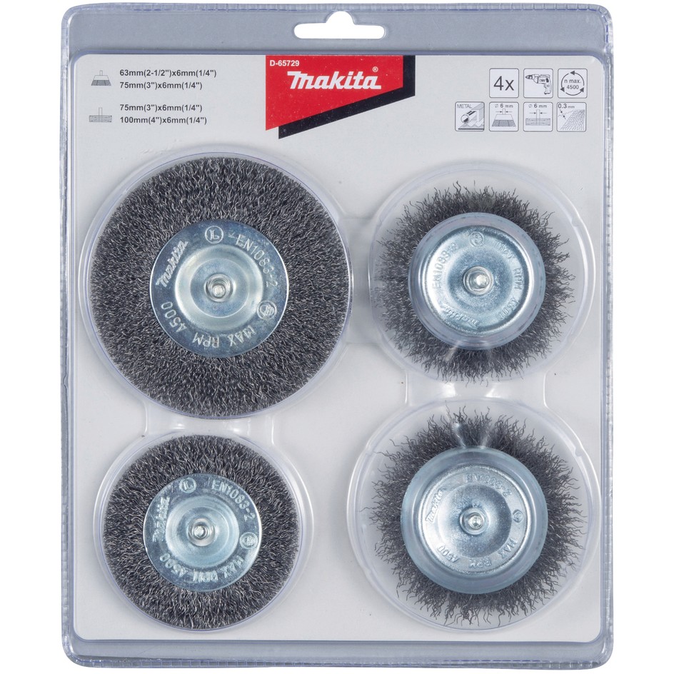 Makita Rundbürsten-Set 4tlg. Stahl