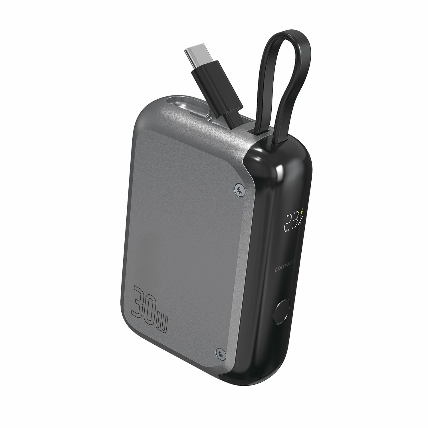 4smarts Powerbank Pocket mit USB-C Kabel 10000mAh. spacegrau