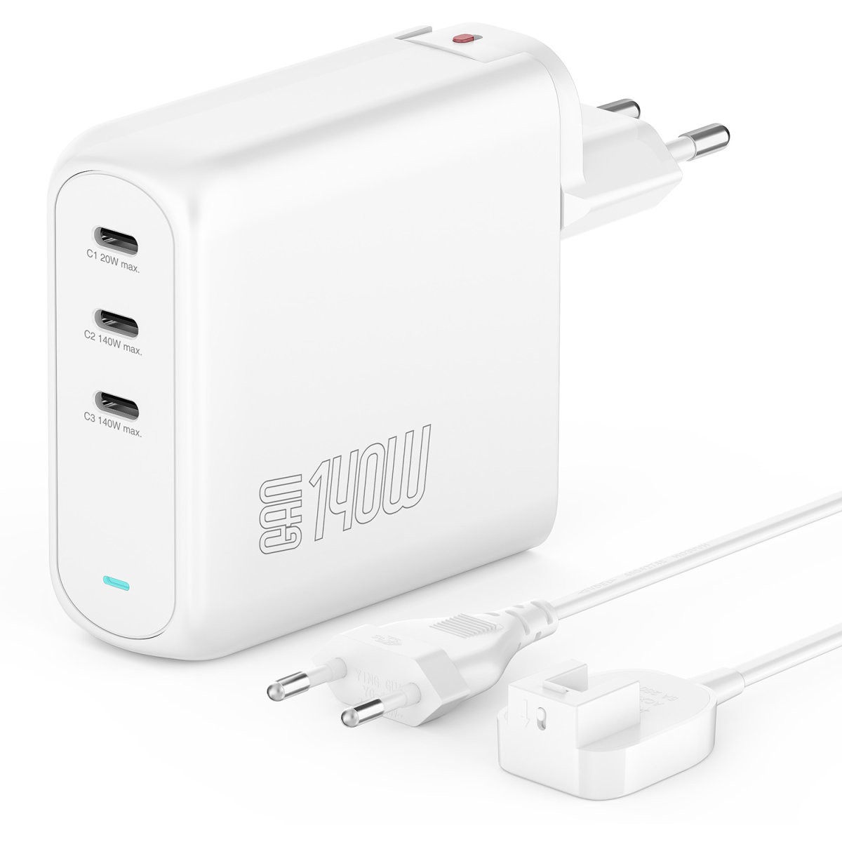 4smarts Ladegert GaN Flex Pro 140W 3 USB-C. wei