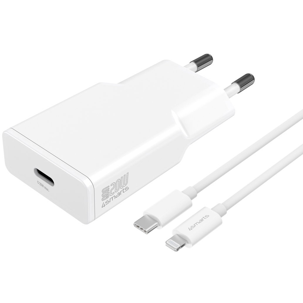 4smarts Set PDPlug Slim 20W GaN 1C + USB-C auf Lightning Kabel