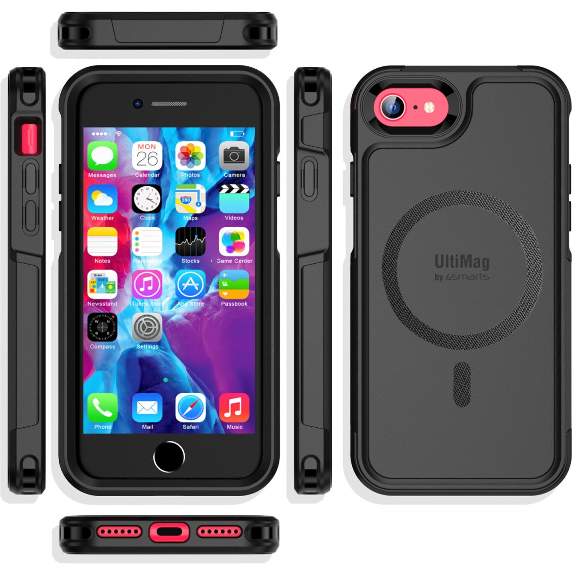 4smarts Defend Case UltiMag f. iPhone SE3 / SE2 / 8 / 7. schwa