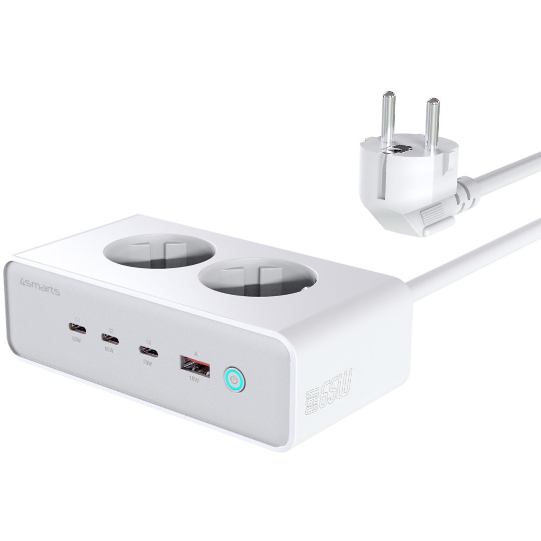 4smarts Desk Charger GaN 65W mit AC-Steckdosen