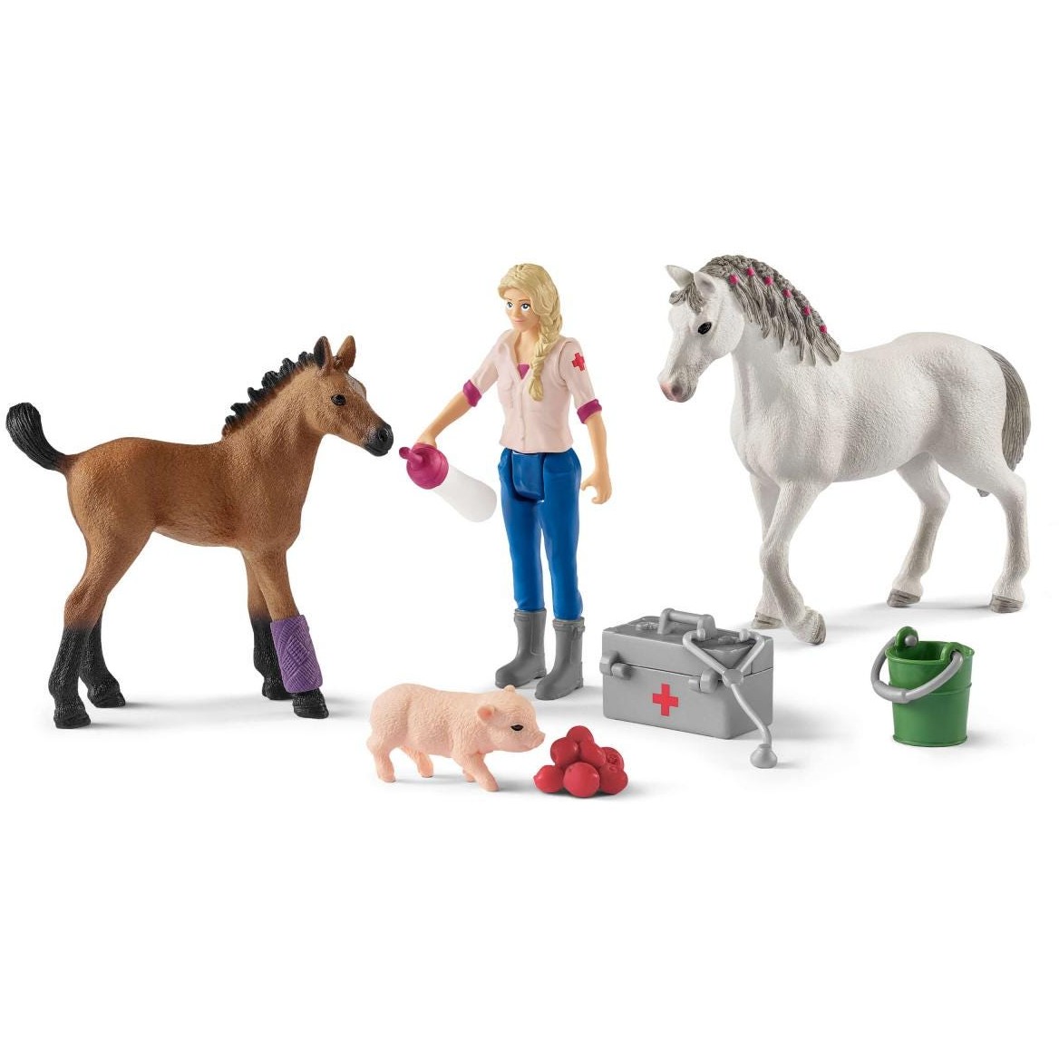 Schleich Farm World 42486 Arztbesuch bei Stute und Fohlen