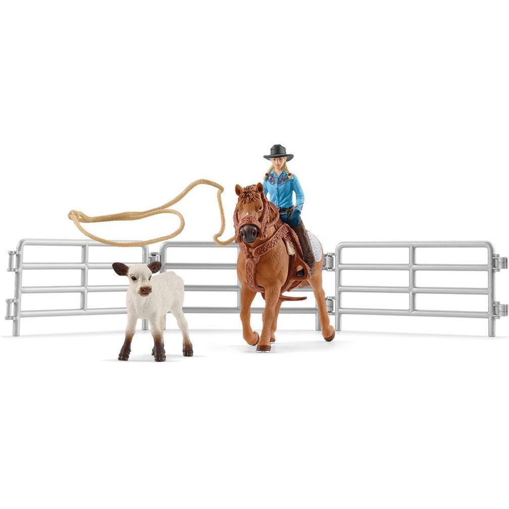 Schleich Farm World 42577 Team Roping mit Cowgirl
