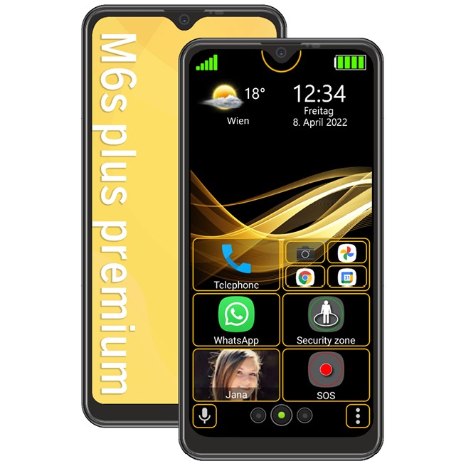 Bea-Fon M6s Plus schwarz inkl. TPU Case + Displayschutz