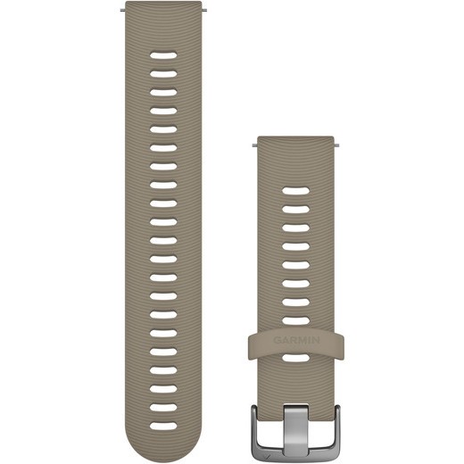 Garmin Schnellwechsel-Armband 20mm Silikon Sandstein/Silber