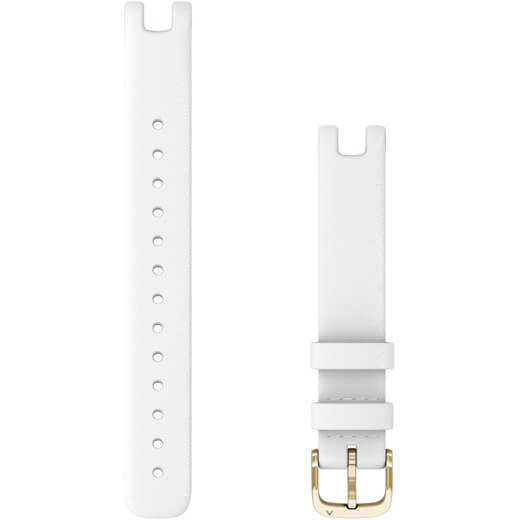 Garmin Wechselarmband Lily 14mm ital. Leder Weiss/Hellgold