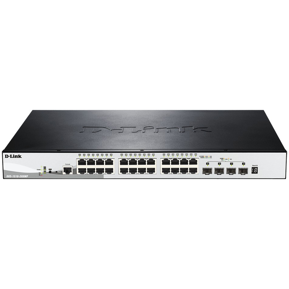 D-Link DGS-1510-28XMP 28-Port Smart Mgd. PoE+ Gigabit Switch