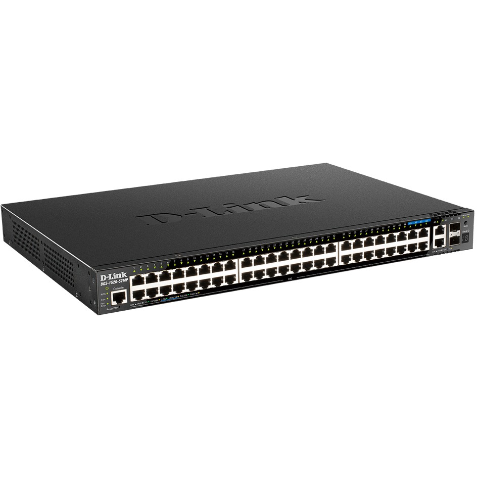 D-Link DGS-1520-52MP/E 52-Port Gbit PoE Smart Mgt Stack Switch