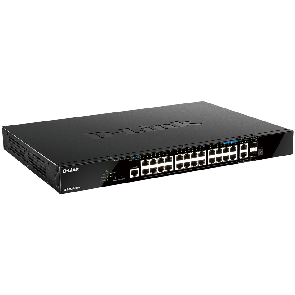 D-Link DGS-1520-28MP/E 28-Port GBit PoE Smart Mgt Stack Switch