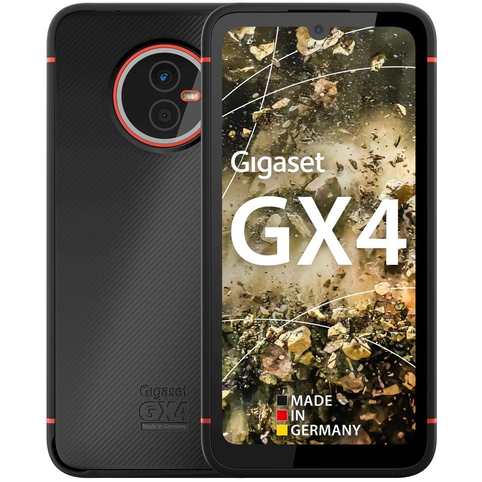 GIGASET GX4 PRO Black Android 12 15.4 cm 6.1 Zoll HD+ Display 16 MP Frontkamera Wechselakku IP68 MIL-STD-810H Militrstandard NFC