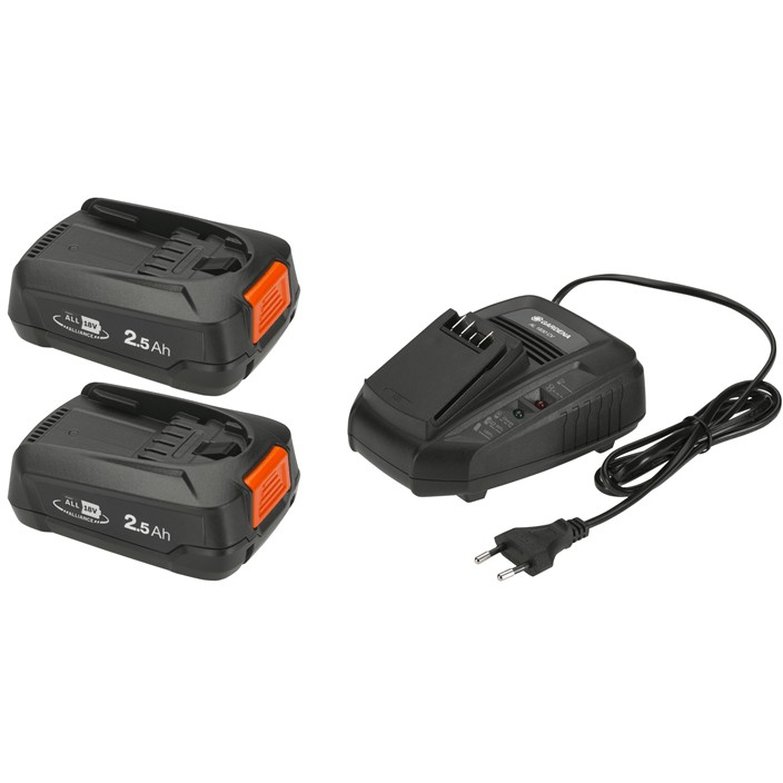 Gardena Starter-Kit P4A 2 x PBA 18V/45 2.5 Ah + AL 1830 CV