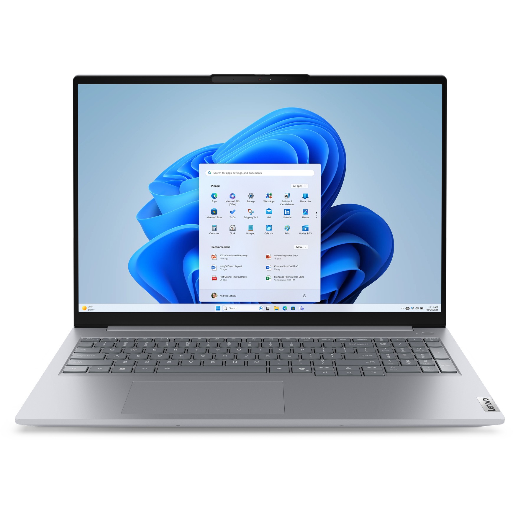 Lenovo ThinkBook 16 G8 Intel Core Ultra 7 255H 40.64cm 16Zoll WUXGA 32GB 1TB SSD UMA W11P No WWAN Arctic Grey ToPSeller