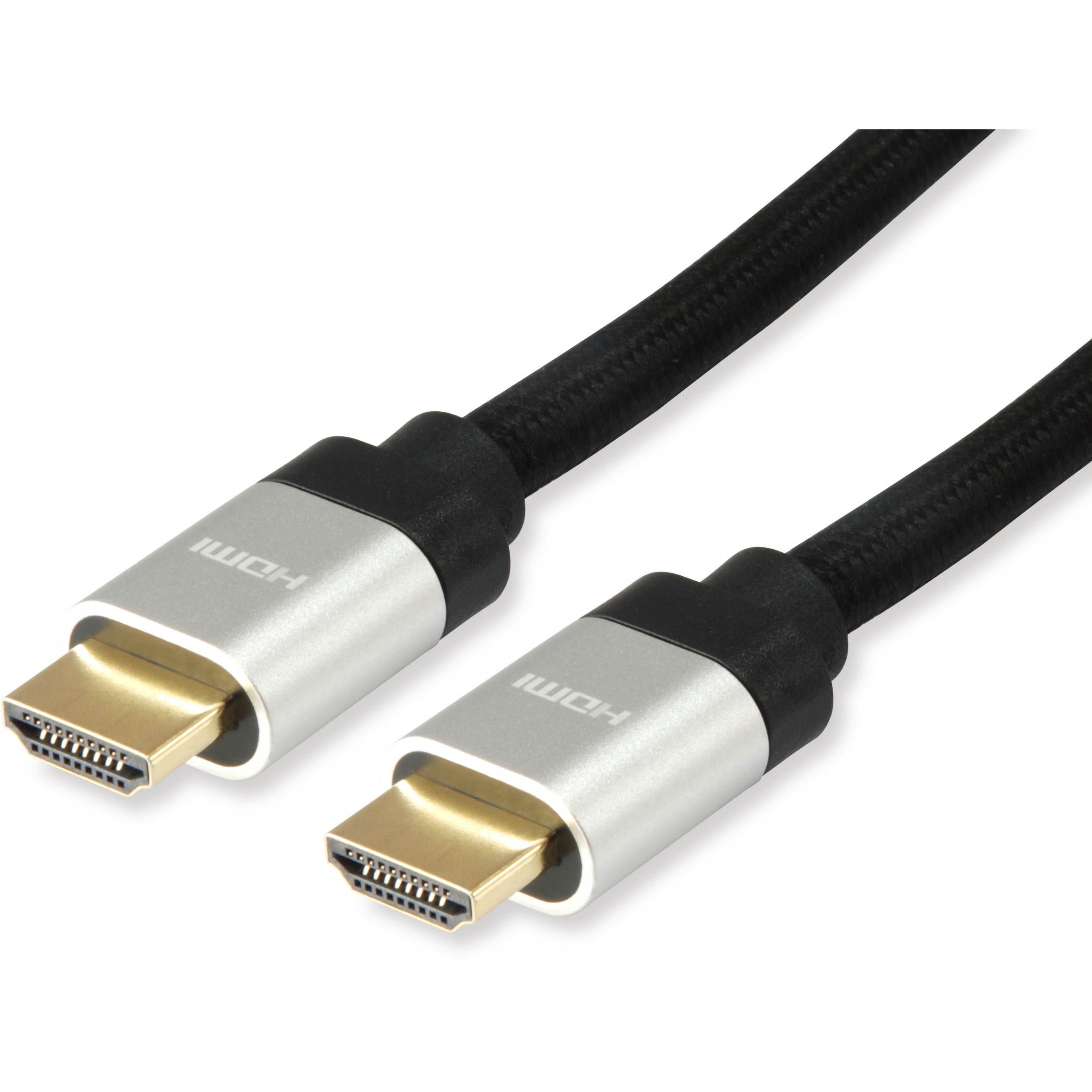 Equip HDMI UHS E.Gewebe 2.1 A-A St/St 1.0m 8K60Hz HDR sw