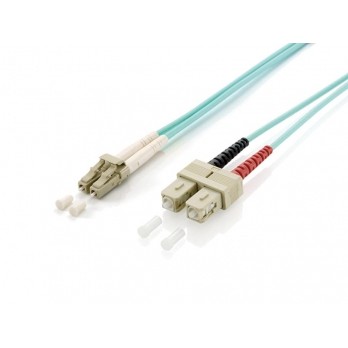Equip LWL Patchkabel LC->SC 15.00m Multimode Duplex OM3 turq Polybeutel