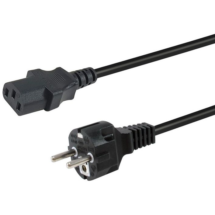 Equip Netzkabel Anschl. C18 -> Schukon. 1.80m 180°gew. sw