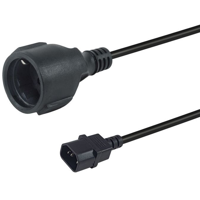 Equip Netzkabel Anschl. C14 -> CEE7/3 0.25m schwarz