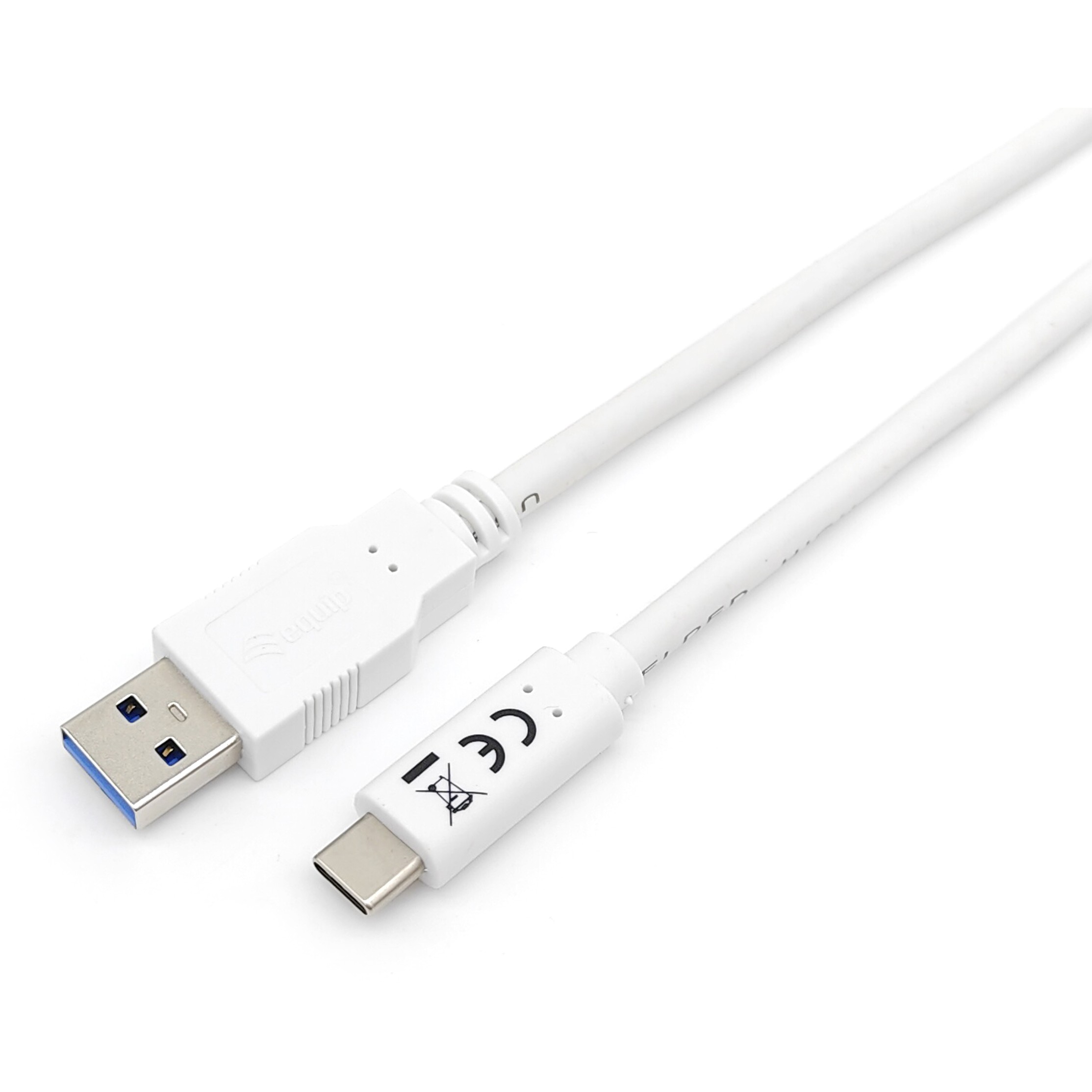 Equip Kabel USB-A 3.2 -> C St/St 1.00m 3A/20V ws