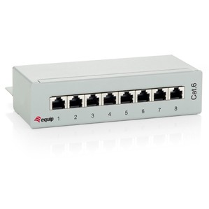 Equip Patchpanel 8x RJ45 Cat6 FTP Desktop ISO/IEC hellgrau
