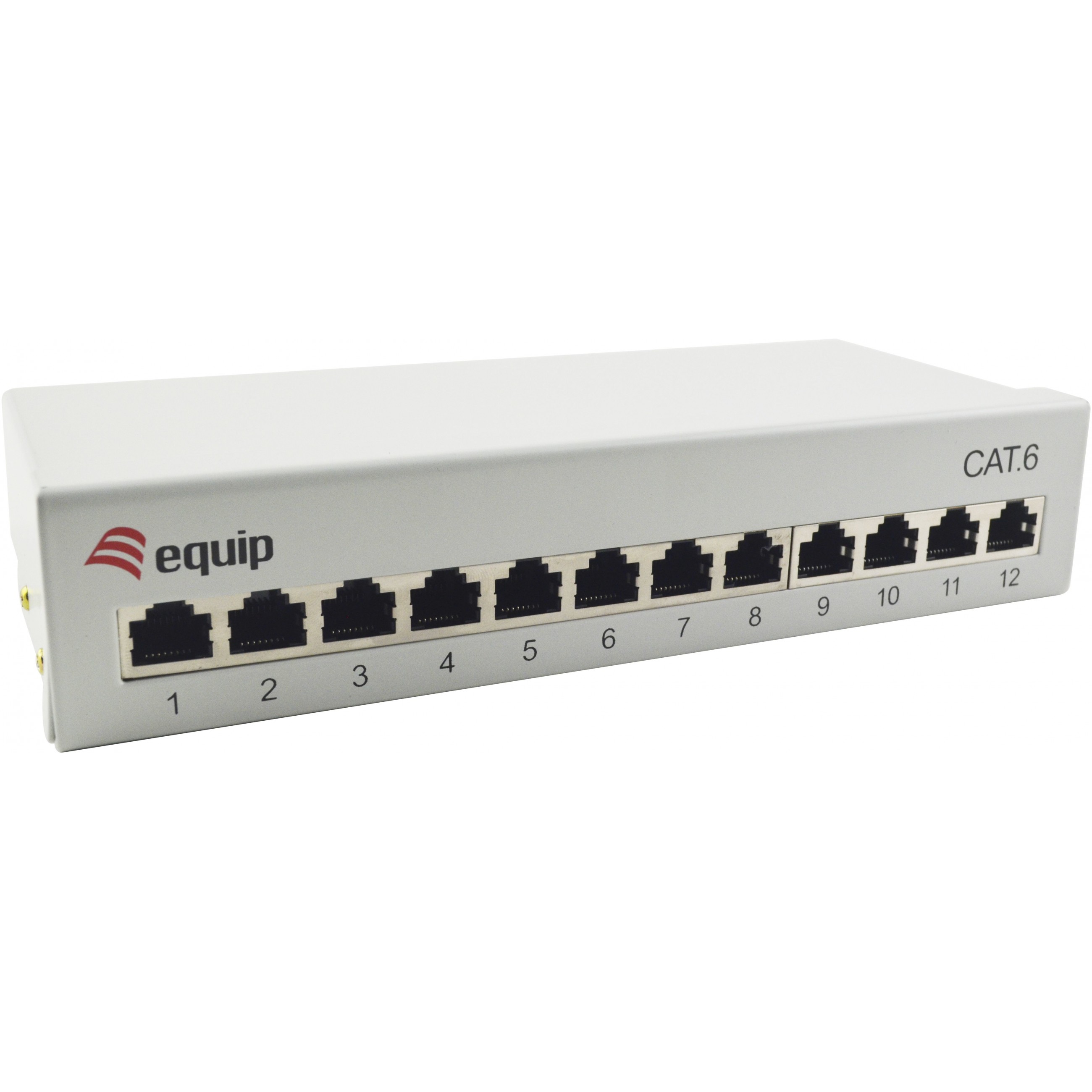 Equip Patchpanel 12x RJ45 Cat6 FTP Desktop ISO/IEC hellgrau