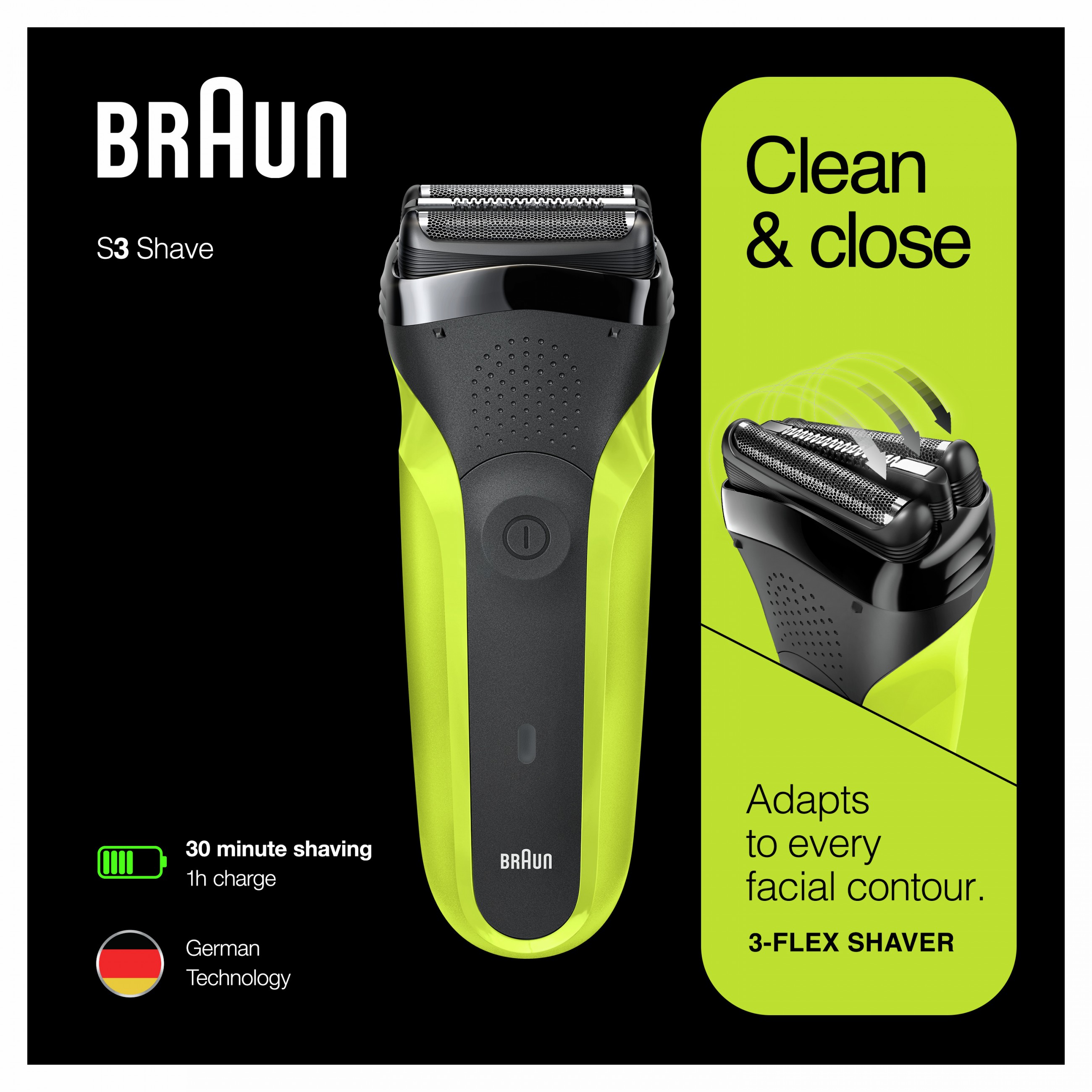 Braun Series 3 - 300 Rasierer 276326 Akku/Netz schwarz-grn