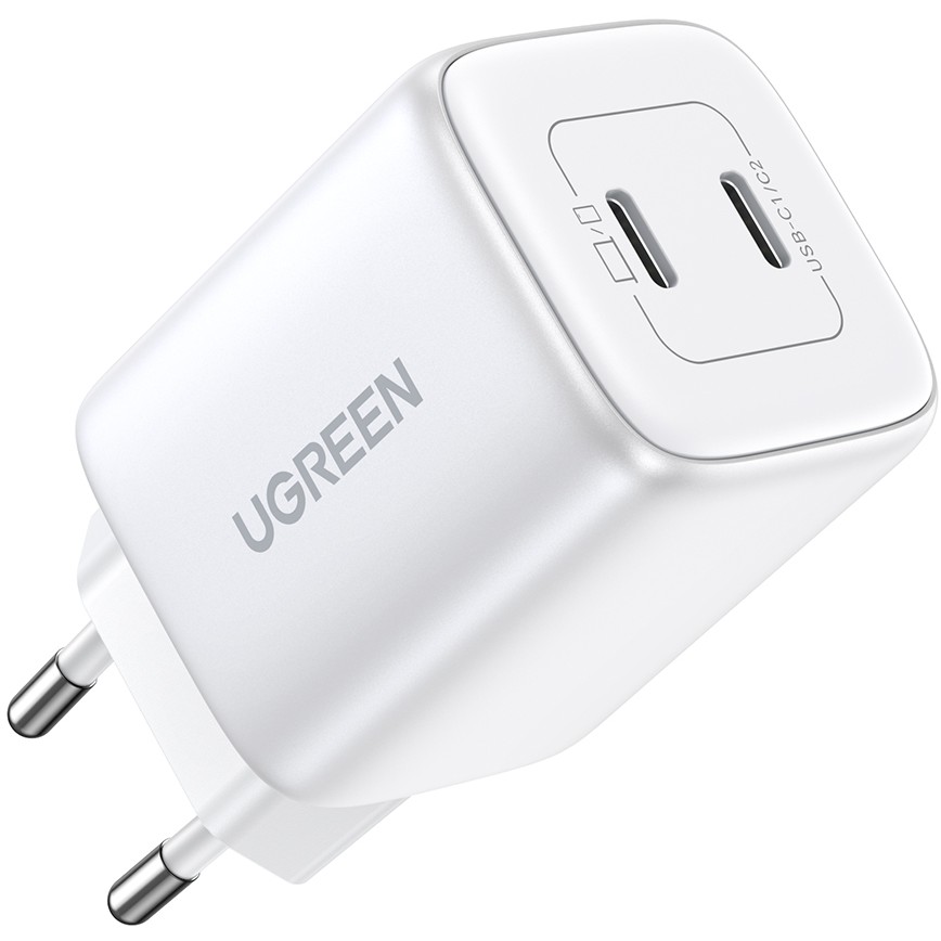 UGREEN Nexode 45W Dual USB-C PD Charger (25W+20W) white