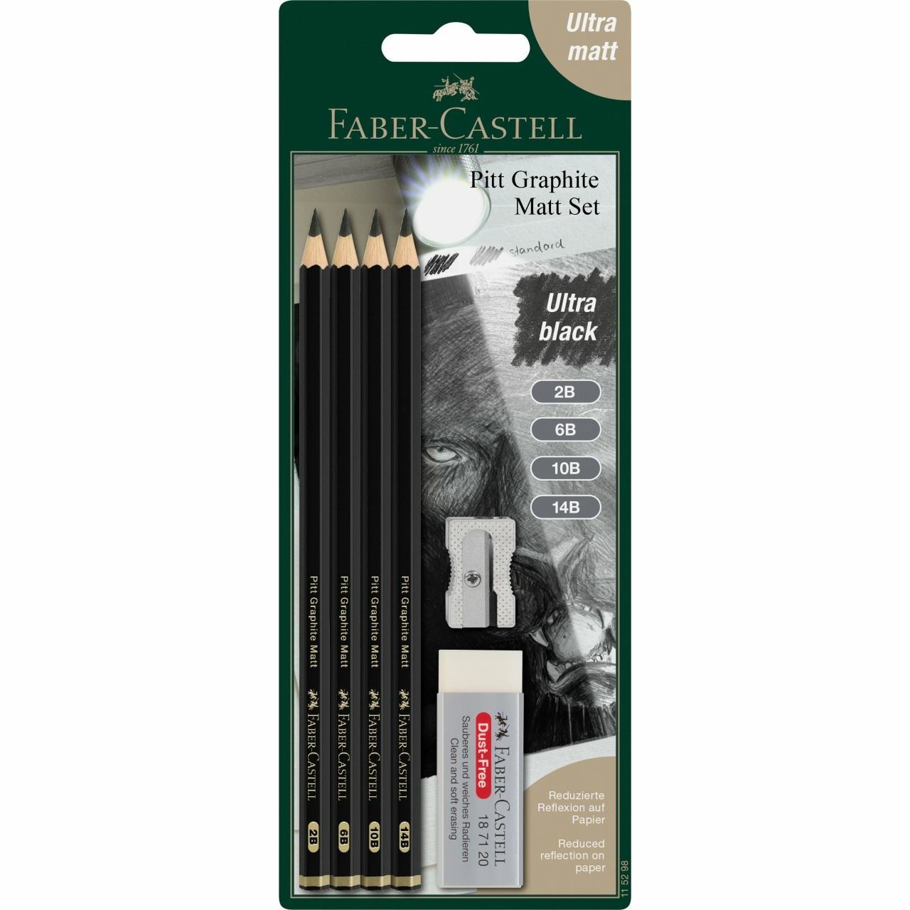 FABER-CASTELL Bleist. Pitt Graphite Matt 2B 6B 10B 14B