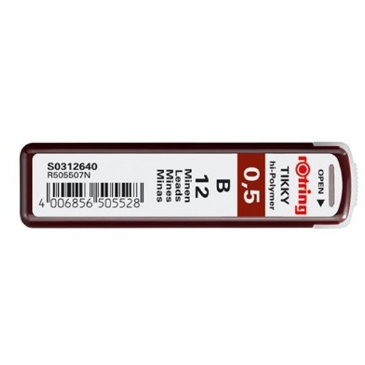 ROTRING Feinmine Dose Feinminen 12 Stück 0.5 HB