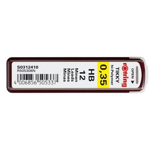ROTRING Feinmine Dose Feinminen 12 Stück 0.3 HB