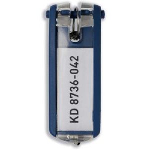 DURABLE Schlüsselanhänger Key Clip 6 Stück dunkelblau