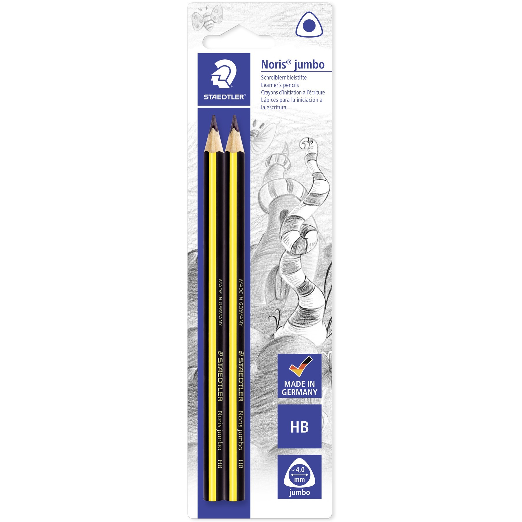 STAEDTLER Bleistift NC jumbo 2 ST Blisterkarte HB Dreikant